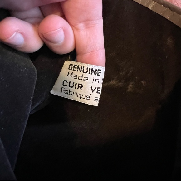 Vintage Cuir Veritable big leather taupe brown clutch - Picture 5 of 6